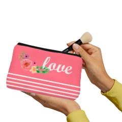 Pink floral love  Make up Pouch