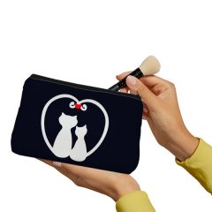 Black cat love Make up Pouch