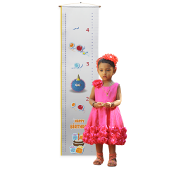 Customised Kids Height Chart Free Wooden Beats, Rope & Aluminum Pipe