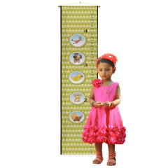 Kids Growth Chart, Fabric Printed Height Measurement Ruler from Baby to Kids 