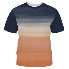 Polyester and Cotton Fully Printed Round Neck T-shirt for Men