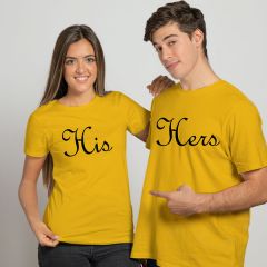 His or Her Printed Couple T-shirts for Man & Women