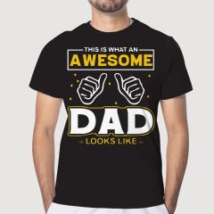 Print Digital Printed Round Neck T-shirt Custom with Dad Photo for Fathers day gift