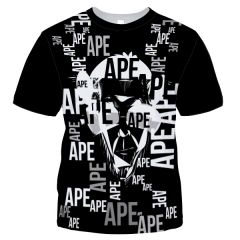 Black and Text Printed Customised Fully Print Mens T-shirt