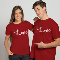 Love Design Washable Fabric Couple T-shirt