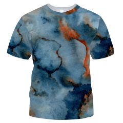 Polyester and Cotton Fully Printed Round Neck T-shirt for Men