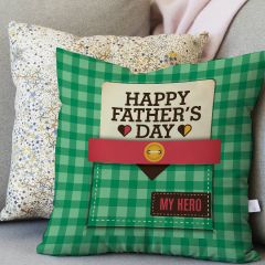 Custom Printed Fabric Material Square Cushion for Fathers Day Gifts