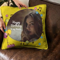 Birthday Cushion personalised with photo birthday gift for girlfriend