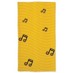 Music Printed Yellow Color Digital Printed Fabric Human Bandana For Gifting and Daily Use