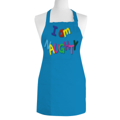 I am Naughty Text Digital Printed Personalised Kids Apron
