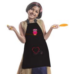 Black Background Theme Birds Image Printed Beautiful Kids Apron For Gifting Boys and Girls