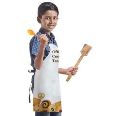 Official Cookie Taster Text Printed Personalised Kids Apron in Fabric Material