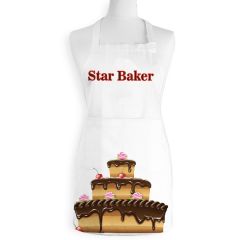 Star Baker text Printed Custom Designed Personalised Kids Apron For Boys and Girls