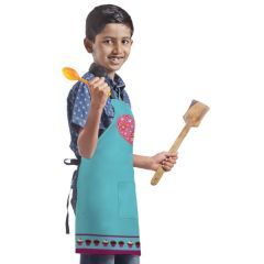 Heart Shape Image Printed Personalised Kids Apron For Boys and Girls