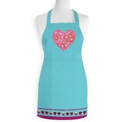 Heart Shape Image Printed Personalised Kids Apron For Boys and Girls