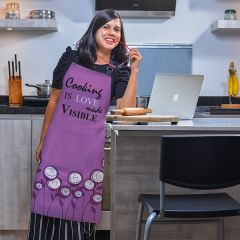 Cooking is Love Made Visible Text Printed Kitchen Full Apron Most Comfortable With Pocket