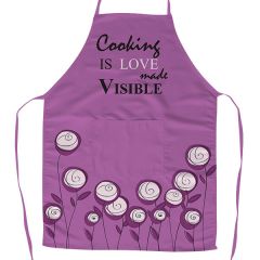 Cooking is Love Made Visible Text Printed Kitchen Full Apron Most Comfortable With Pocket