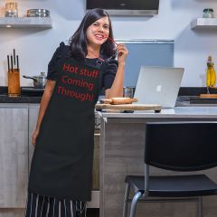 Hot Stuff Coming Through Text Printed Customised Full Apron 