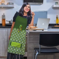 Customised Full Apron with Beautiful Design in Green Color Best For Men, Women, Chef and Kids