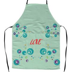 Love Text Printed Full Apron Gift For Her, Gift For Him Design Your Apron Online