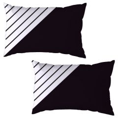 Abstract Designed Customised Couple Pillow Cover with One Side Print Set of 2