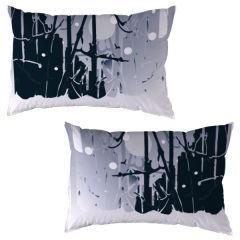Set of 2 Couple Pillow Covers with Personalized Photo and Text Digitally Printed 