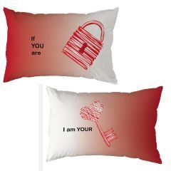 Set of 2 Pillow Covers with Personalized Photo and Text Digitally Printed 