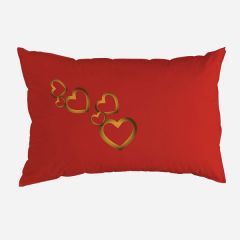 Red Color Custom Couple Printed Pillow Cover Set of 2 in Softy Micro Polyester Fabric