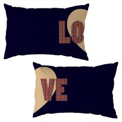 Love text Digital Printed Set of 2 Pillow Cover in Varied Size Made in India