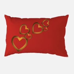 Red Color Custom Printed Pillow Cover Set of 1 in Softy Micro Polyester Fabric