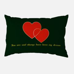 Black Color Heart Shape Printed Set of 1 Customised Pillow Cover