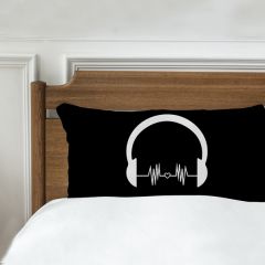 Music Theme Custom Printed Black Pillow Cover Set of 1 