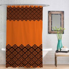 Orange Pattern Shower curtain Personalised Gift 