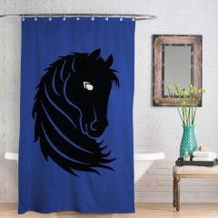 Black Stallion Design Shower Curtain Personalised Gift 