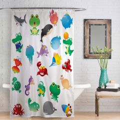Character Icons Themed Shower Curtain Personalised Gift 