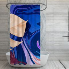 Blue Abstract Design Shower curtain Personalised Gift 