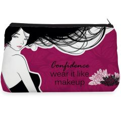 Pink fashionable lady flower Make up Pouch