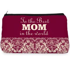 Maroon lace mom Make up Pouch