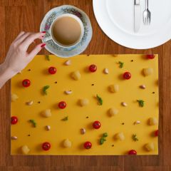 Yellow tomato and cheese Design table mat adaptation