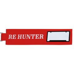 Red RE Hunter Personalized fabric keychain with option to add bike number on the number plate design