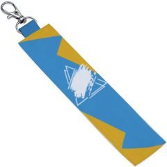 Blue Abstract Personalized Fabric Keychain