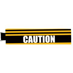 Caution Personalized Fabric Keychain