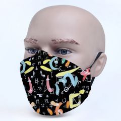 Black Color Multi Color Designs Printed Customised Face Mask For Kids Men and Women
