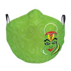 Kathakali Image Designed Customised Face Mask Best Gifts For Classical Dance Lovers