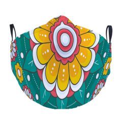 Flowers Design Printed Personalised Face Mask Reusable and 3 Layers Printed Fabric Face Mask 