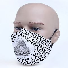 Tiger Image Beautiful Designed Face Mask in White Background and Black Design