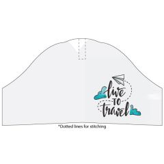 Live To Travel Text Custom Printed White Face Mask For Men, Women and Kids