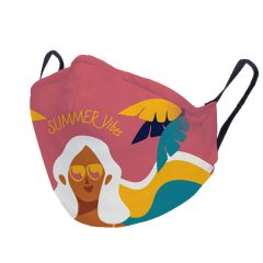 Summer Vibes Text Printed Custom Printed Face Mask For Fashion and Gifting