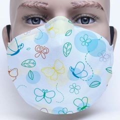 Abstract Design Printed Personalised Face Mask Reusable and 3 Layers Printed Fabric Face Mask 