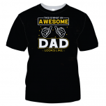 Print Digital Printed Round Neck T-shirt Custom with Dad Photo for Fathers day gift